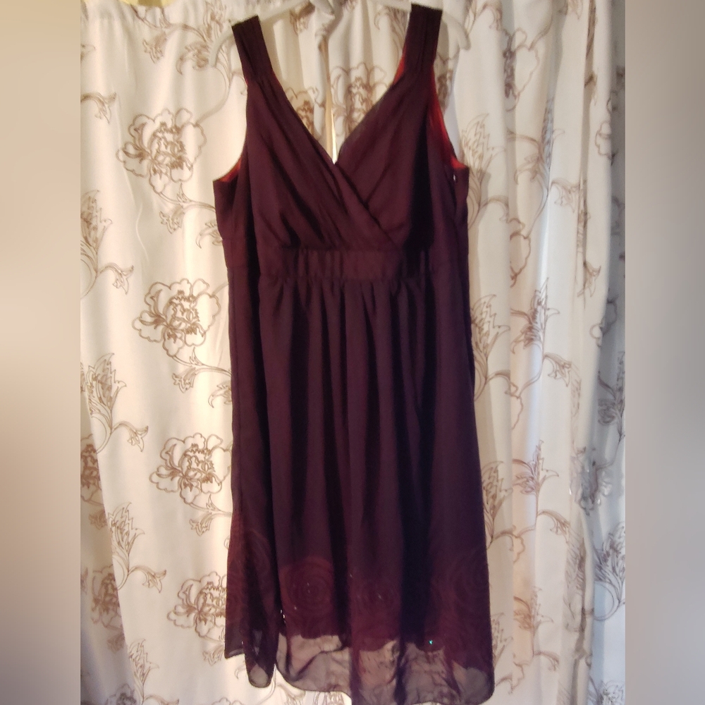 Signature by Robbie Bee dark red dress size 20